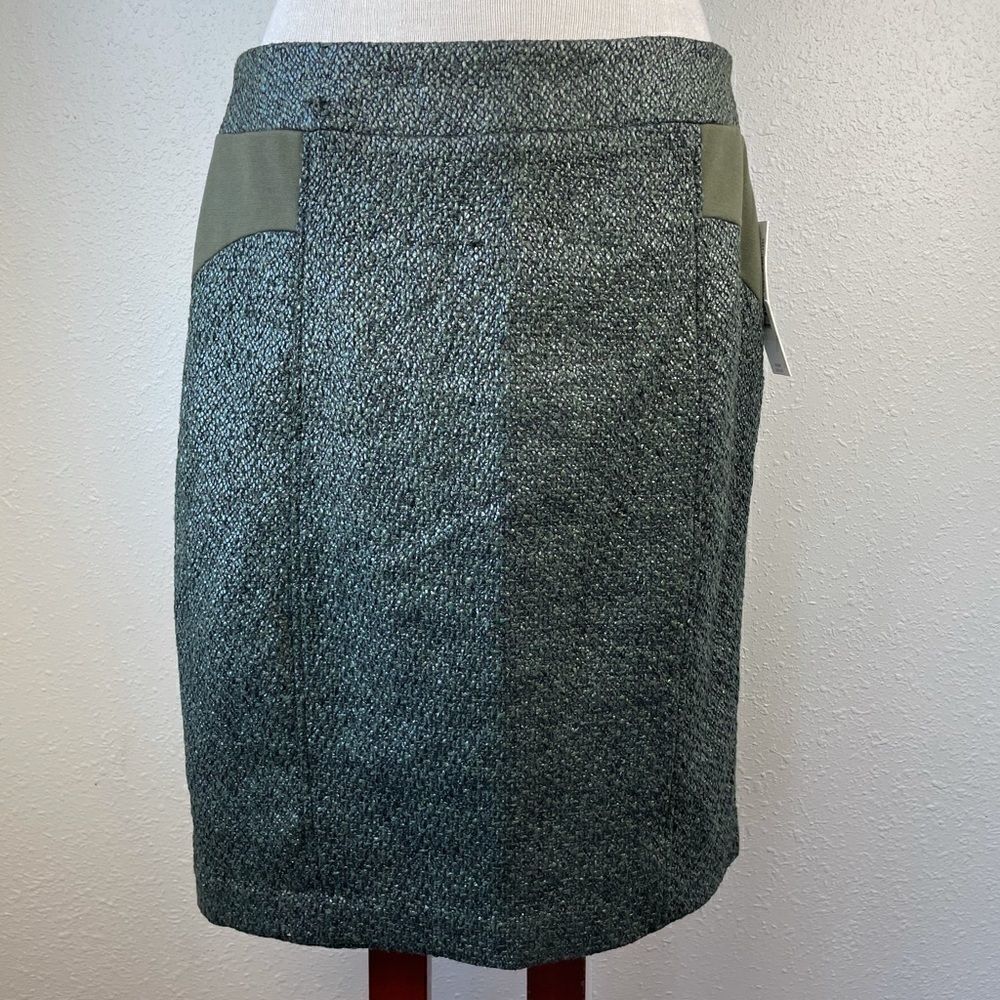 NWT Sharagano Green Midi Skirt Size 12